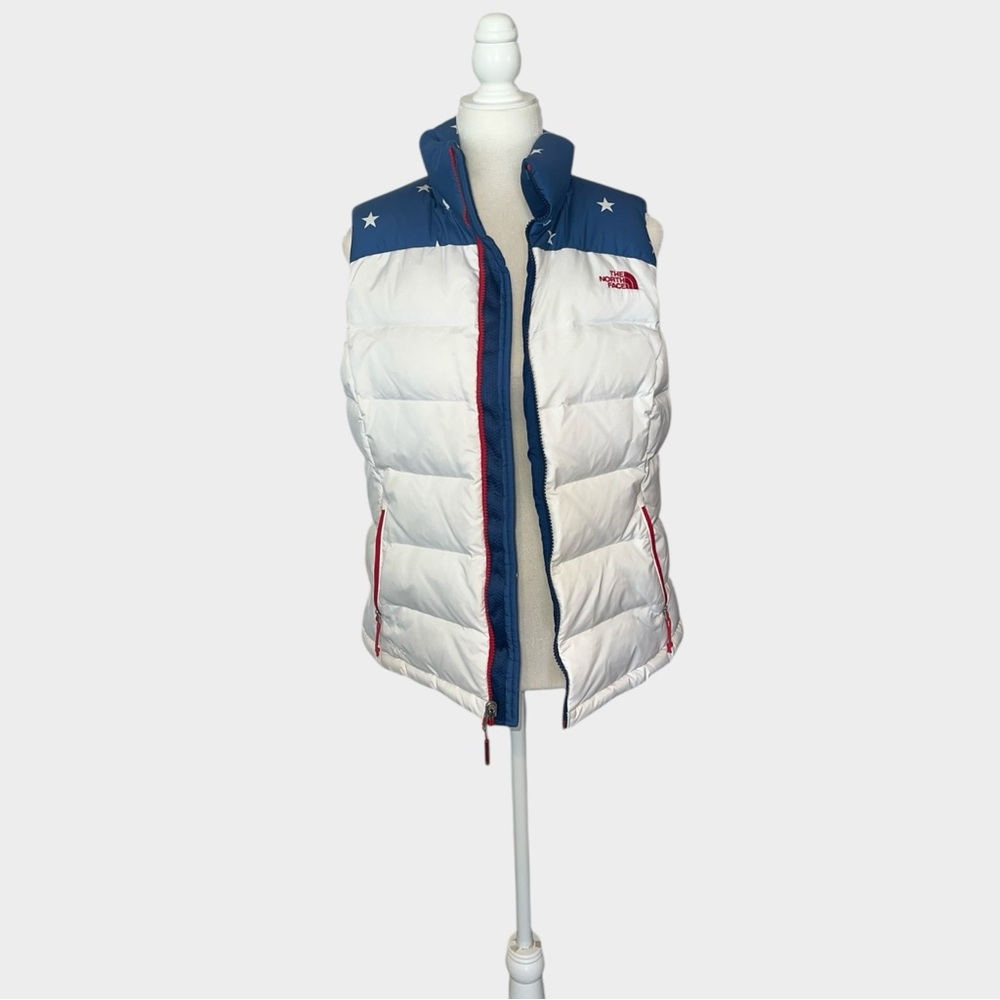 The North Face White and Blue Vest